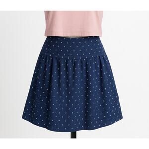 Gap Navy Blue Polka Dot‎ Rayon Skirt Size 4 A-Line Flowy Zip Back Boho